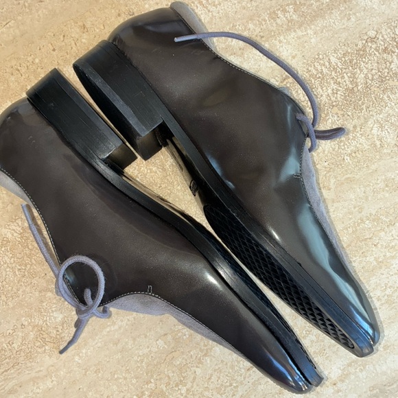 AEROSOLES oxfords grey leather, 2 tone patent leather/suede, tie. Sharp! 9 NWOT - Picture 7 of 17